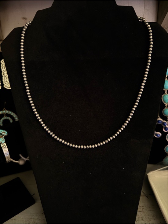 925 Sterling Silver Jewelry - 925 Sterling Silver 4mm Navajo Pearls 18” with a 2” Extender
